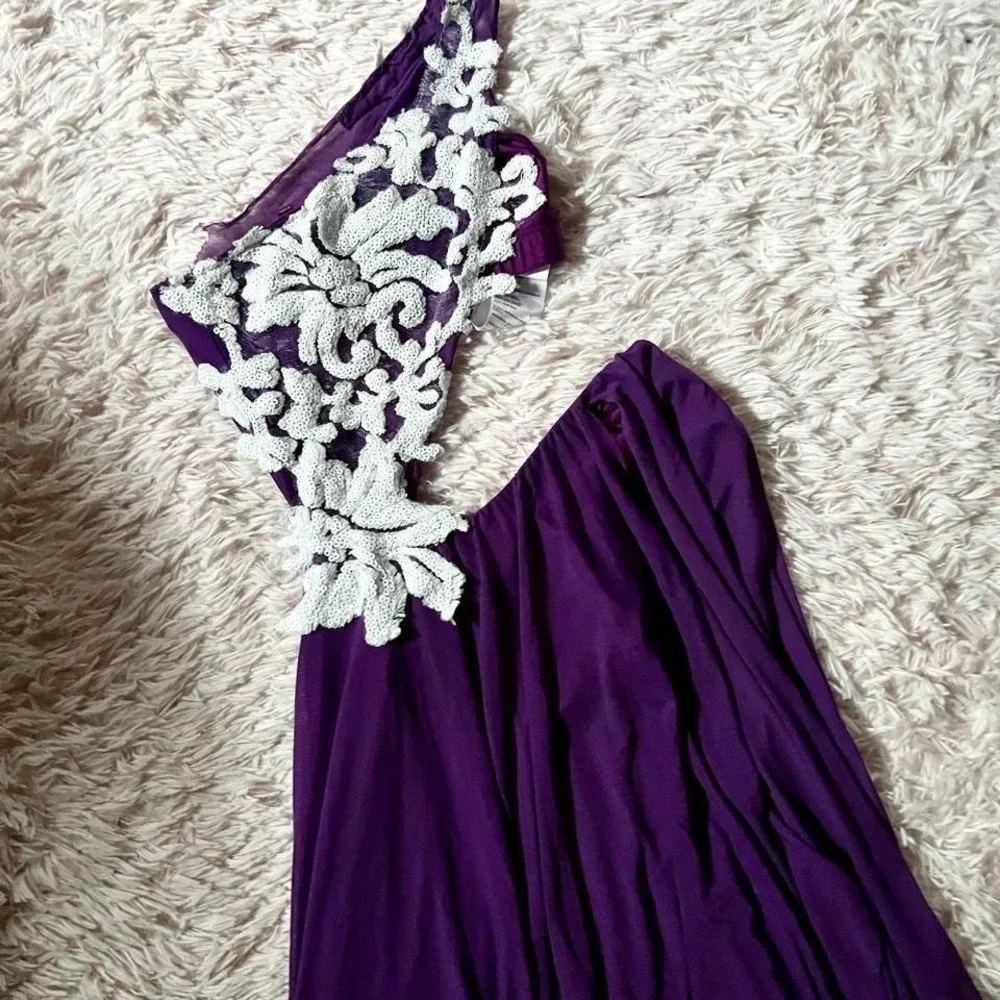 Tenth House Revolution Whimsical Lyrical Lace One Shoulder Dance Gown Girls M